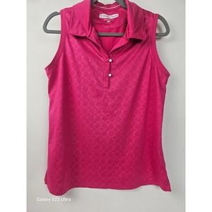 Pebble Beach Dry Luxe Shirt womens Large performance Golf Sleeveless top pink